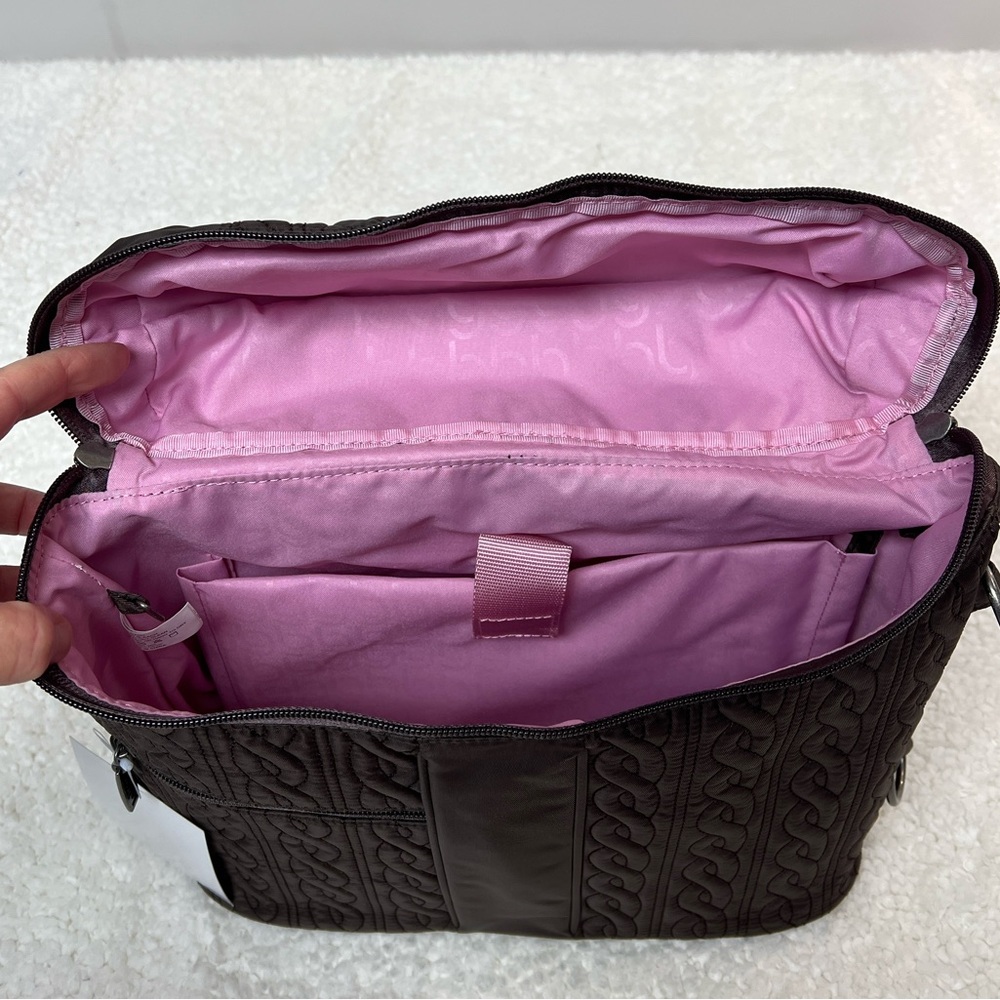 Baggallini Quilted Captivate Backpack Messenger Sholder Bag - Dark Brown NWOT - Picture 8 of 16